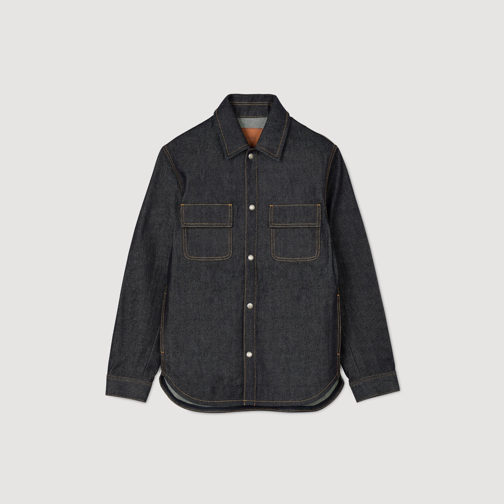 Denim oversized shirt Raw-Denim Sandro Men