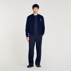 Double-faced snake-detail jacket Midnight Blue Sandro Men