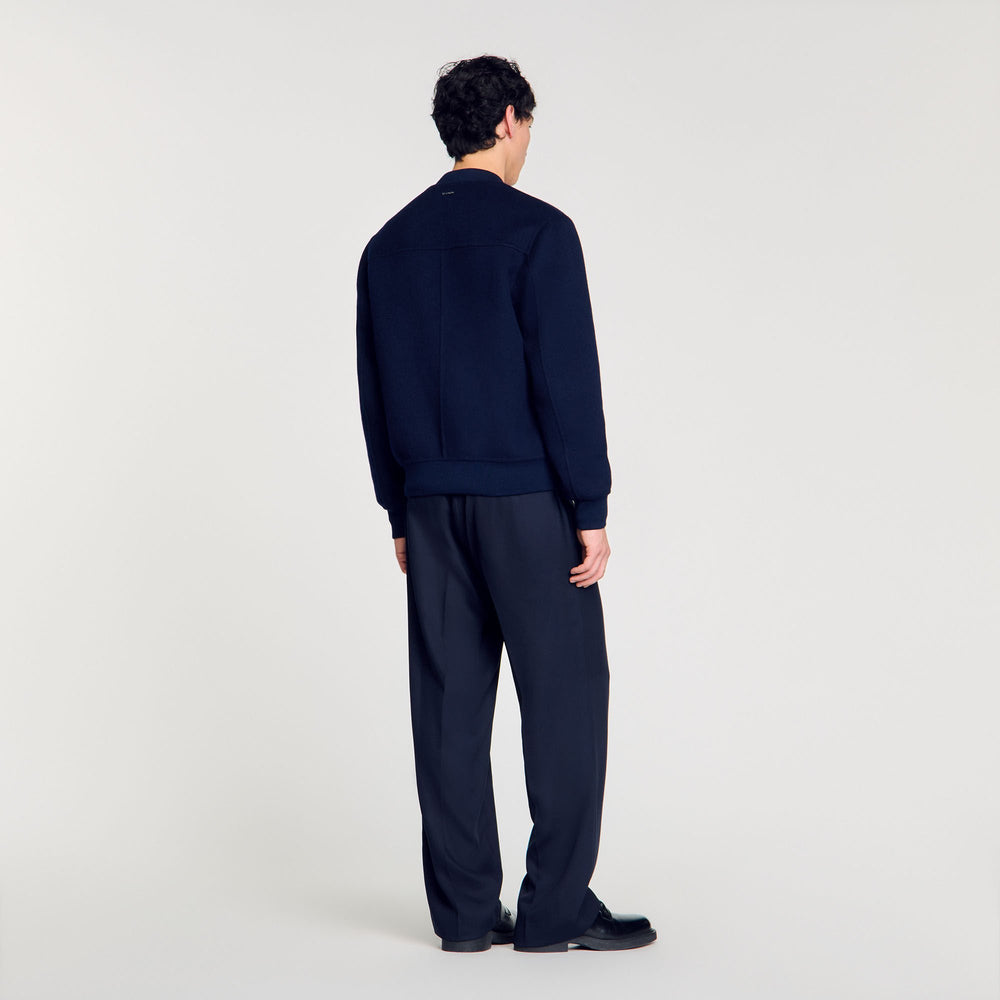 Double-faced snake-detail jacket Midnight Blue Sandro Men