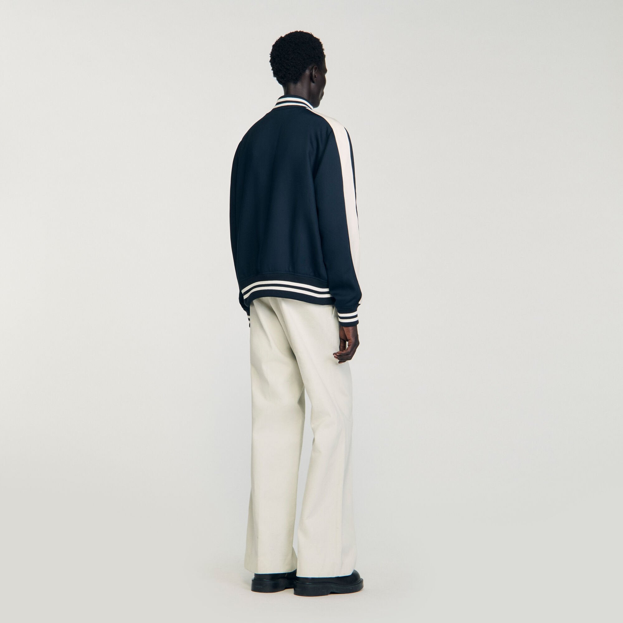 Zip-up varsity jacket Navy Blue Sandro Men