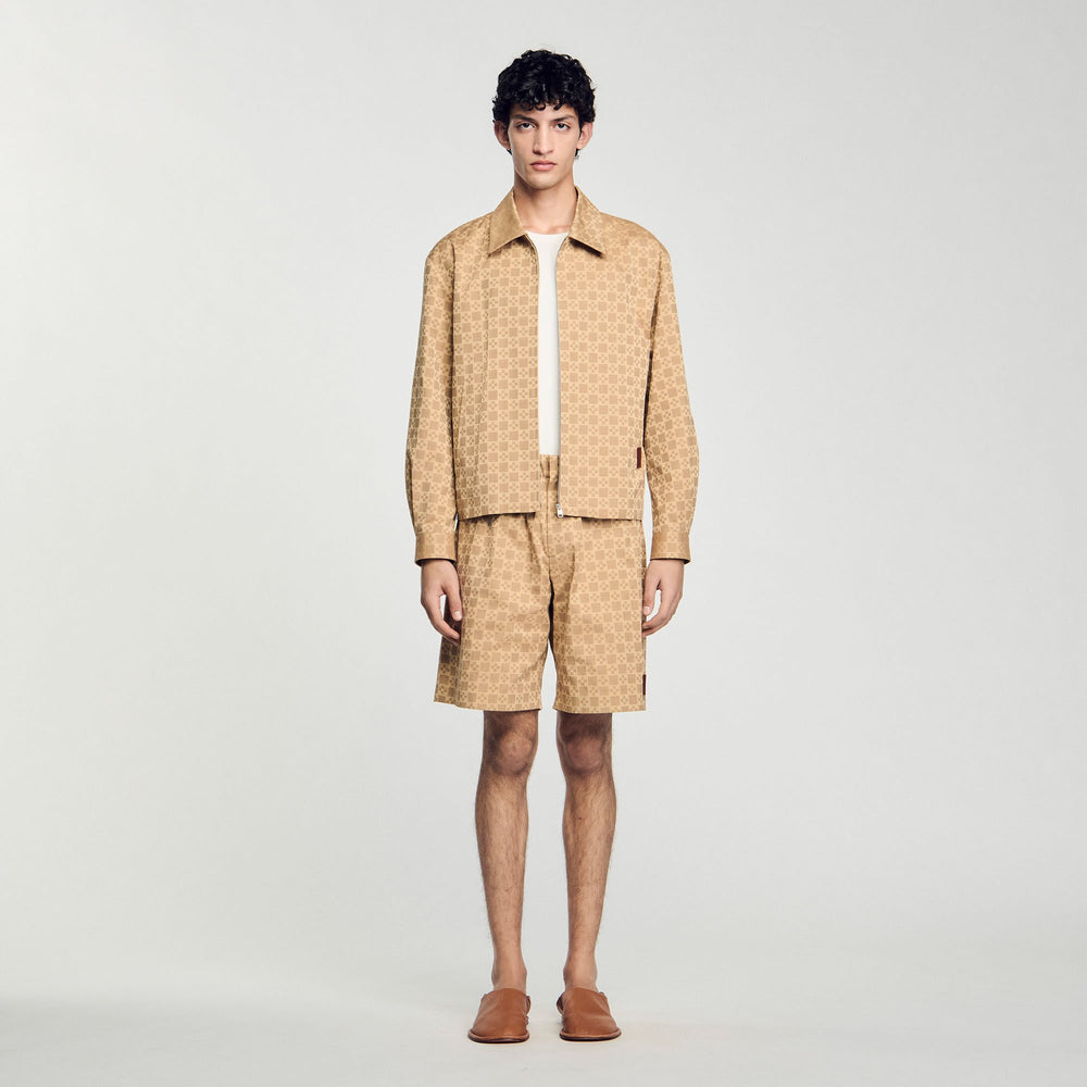 Square Cross zip-up jacket Sand Sandro Men