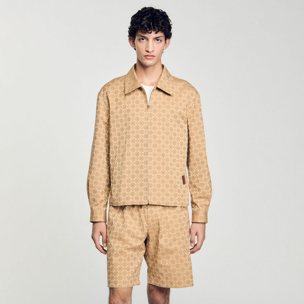 Square Cross zip-up jacket Sand Sandro Men