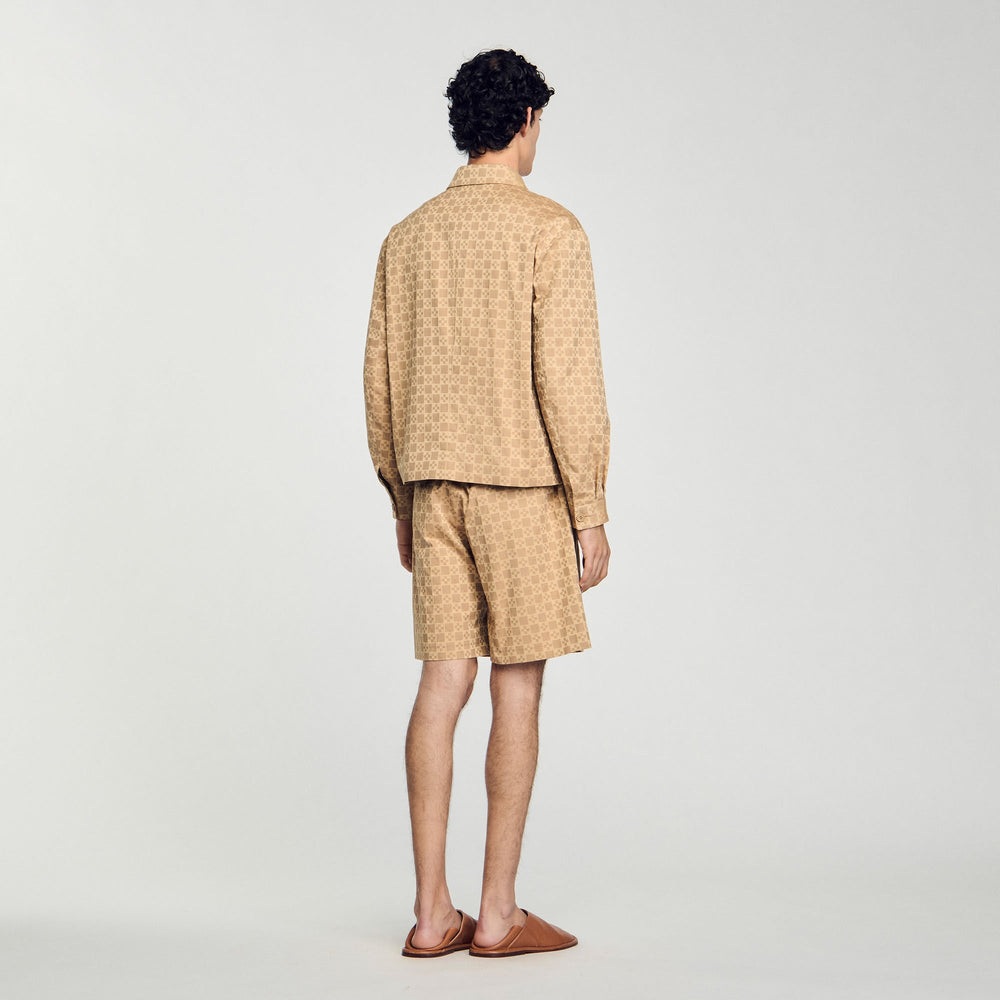 Square Cross zip-up jacket Sand Sandro Men