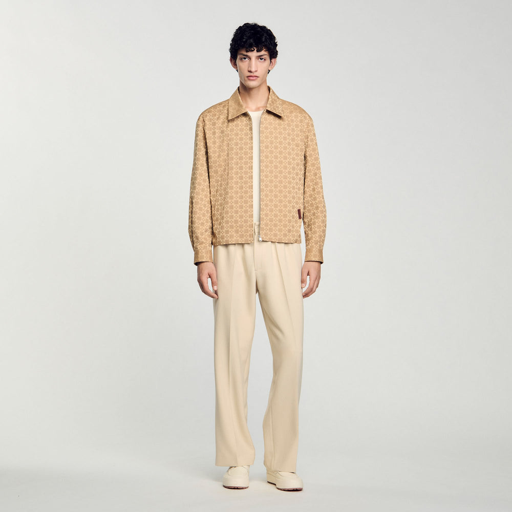 Square Cross zip-up jacket Sand Sandro Men