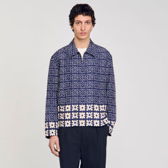 Jacket with floral motif Midnight Blue Sandro Men
