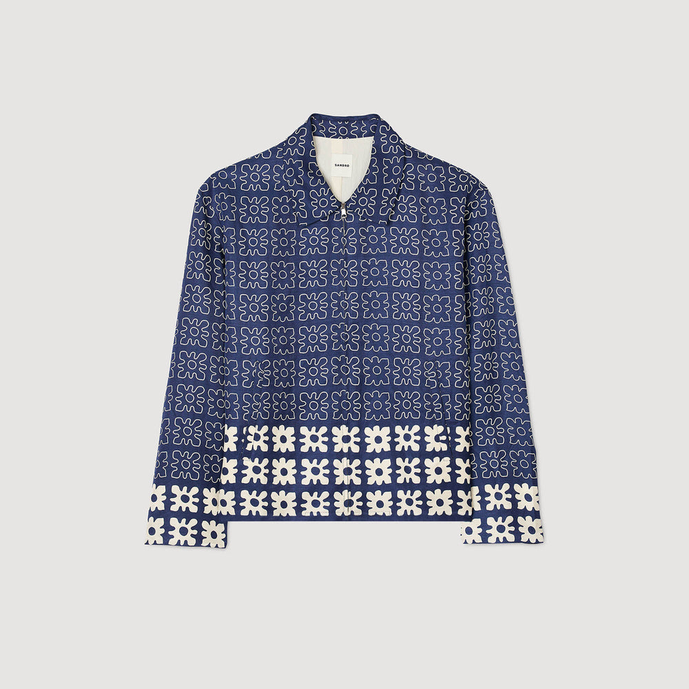 Jacket with floral motif Midnight Blue Sandro Men