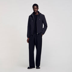 Zip-up hooded jacket Navy Blue Sandro Men