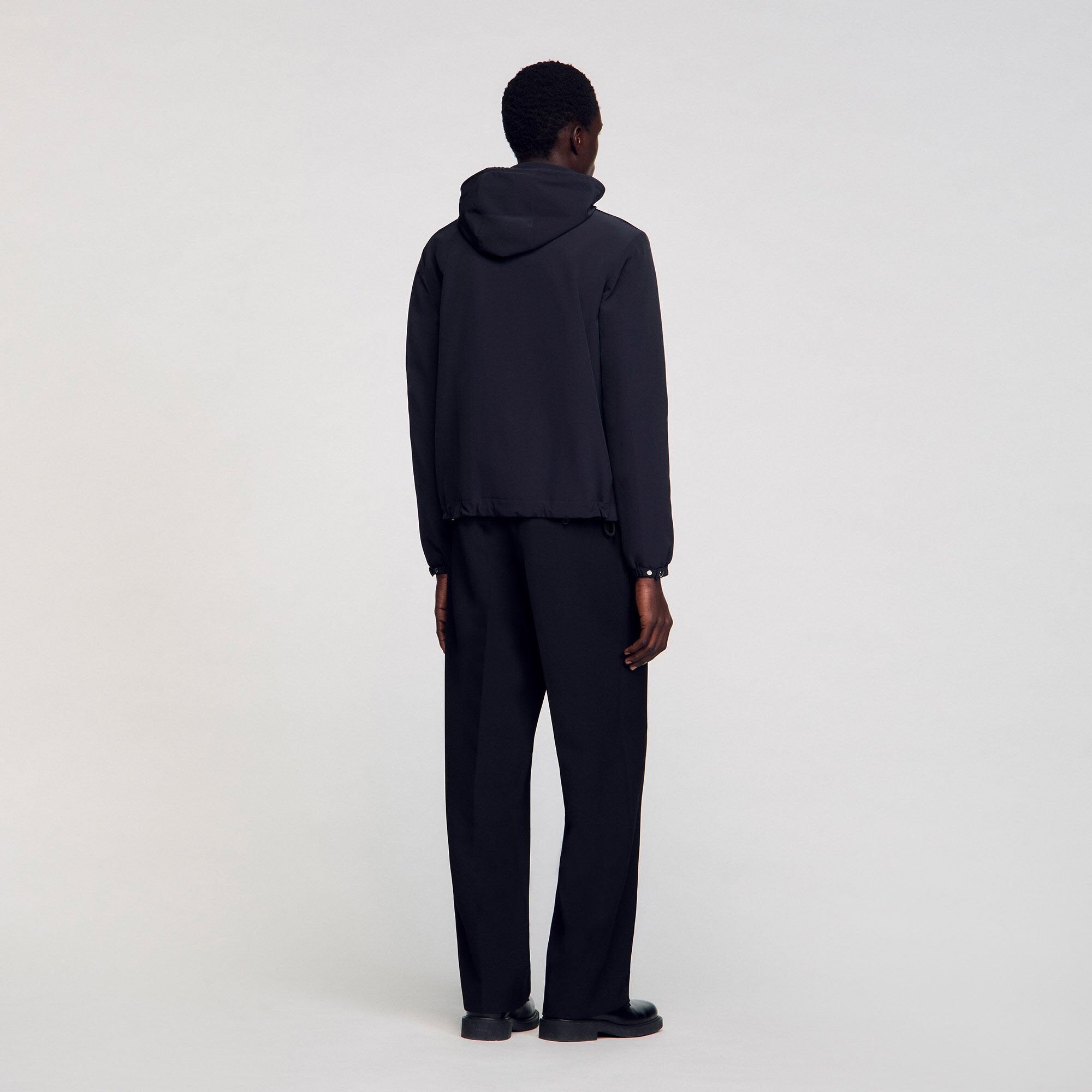 Zip-up hooded jacket Navy Blue Sandro Men