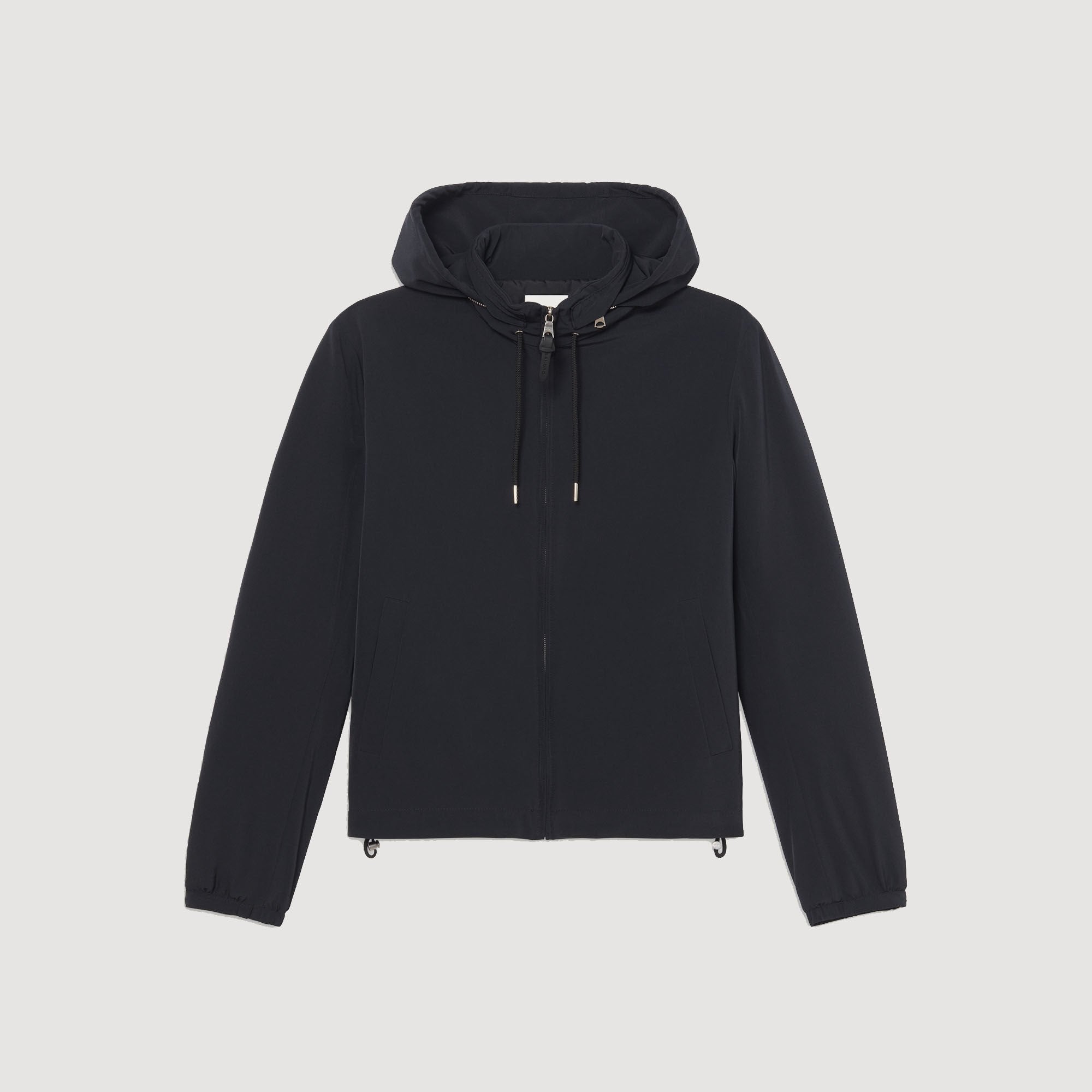 Zip-up hooded jacket Navy Blue Sandro Men