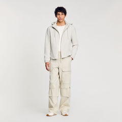 Zip-up hooded jacket Aluminum Sandro Men
