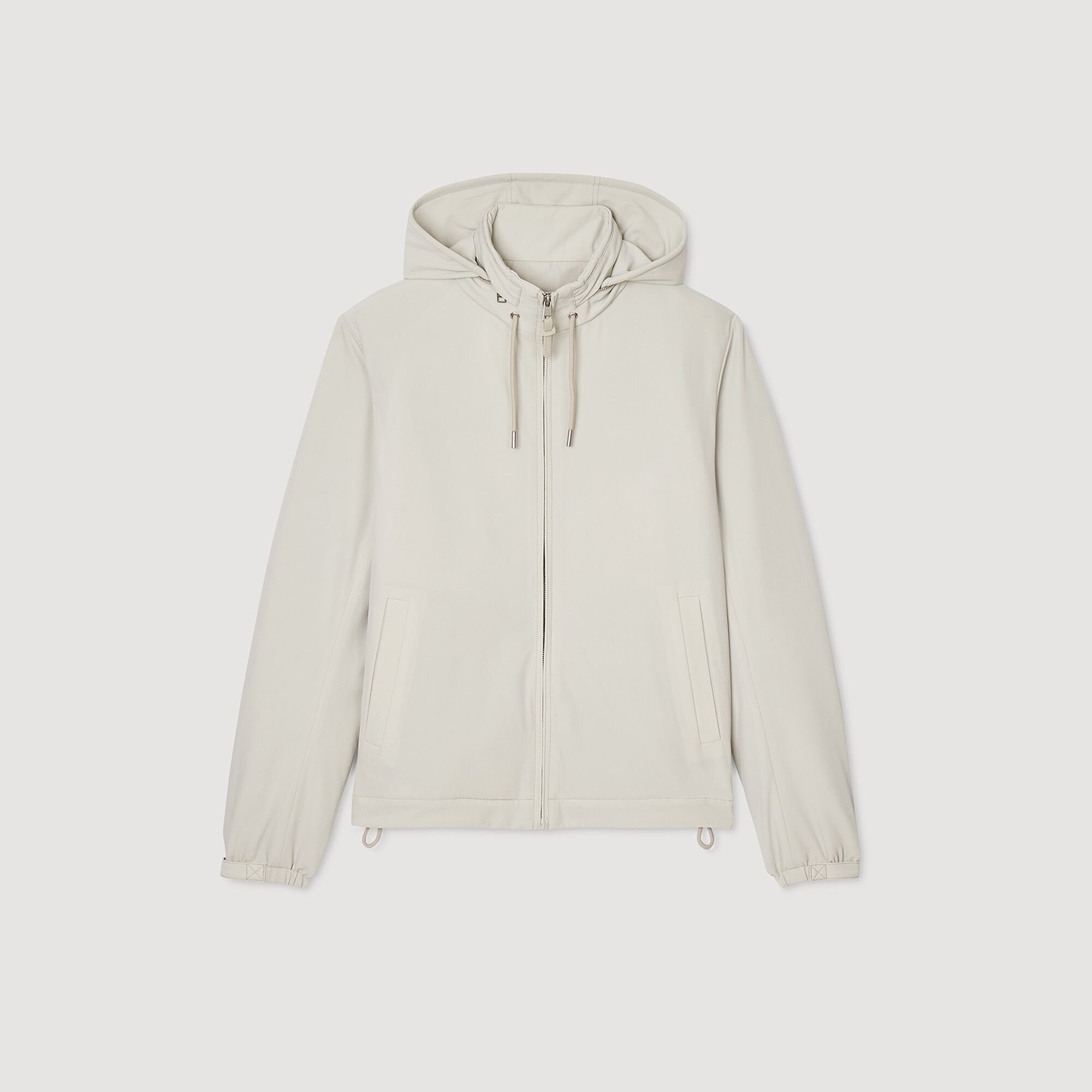 Zip-up hooded jacket Aluminum Sandro Men