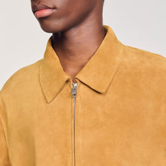 Split leather jacket Camel Sandro Men