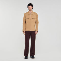 Zip-up pocket jacket Camel Sandro Men