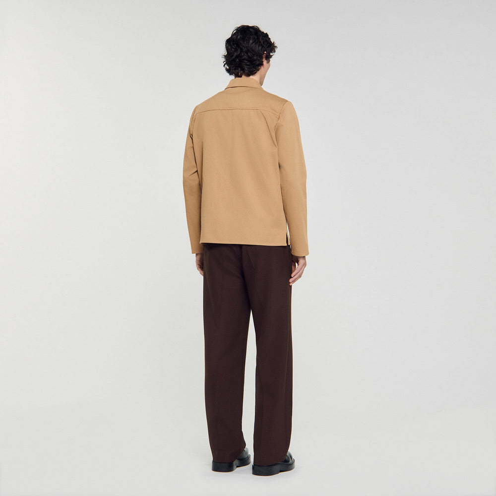 Zip-up pocket jacket Camel Sandro Men