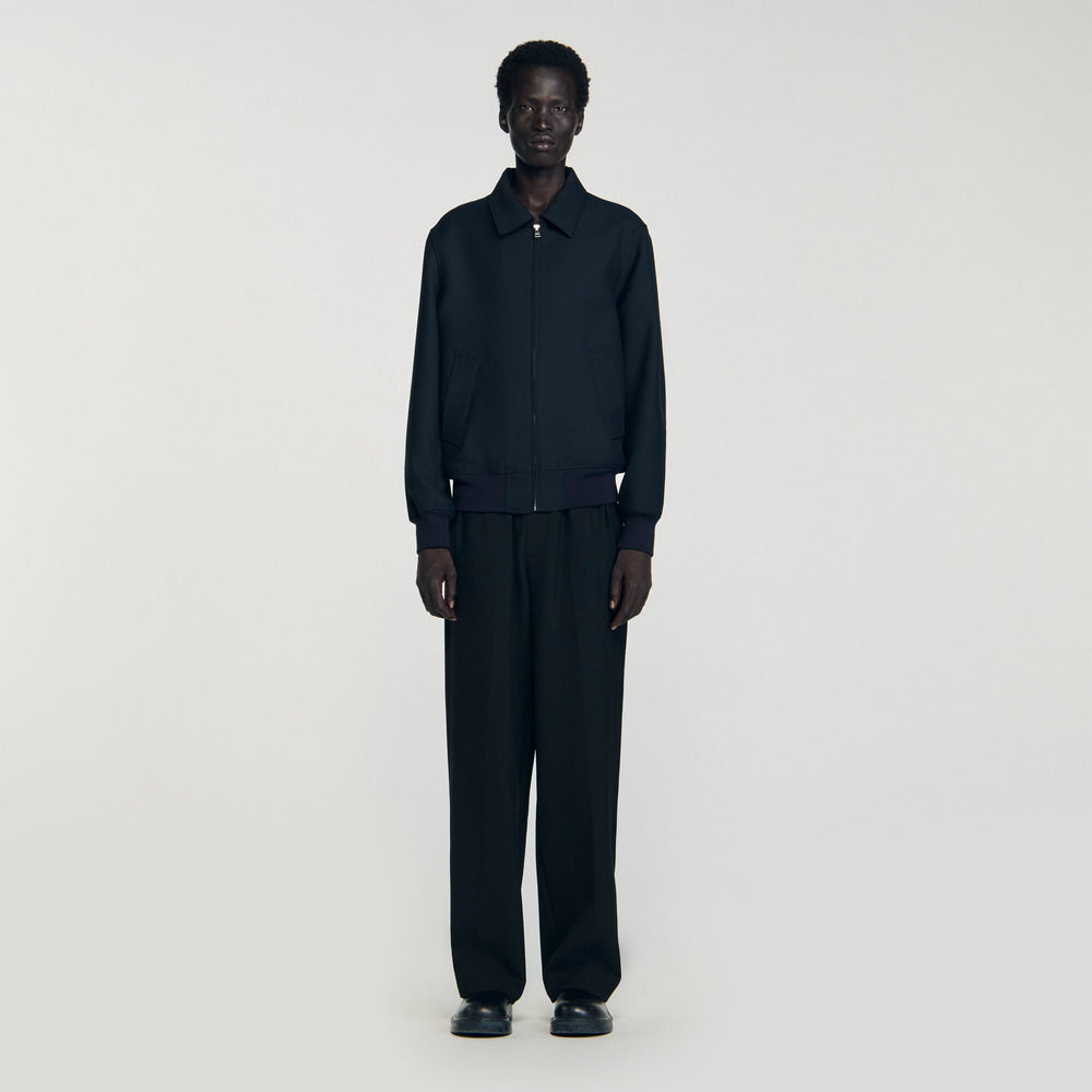 Casual zip-up jacket Navy Blue Sandro Men