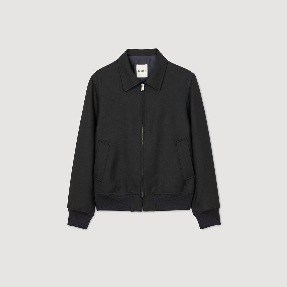 Casual zip-up jacket Navy Blue Sandro Men