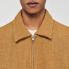 Woven raffia jacket Camel Sandro Men