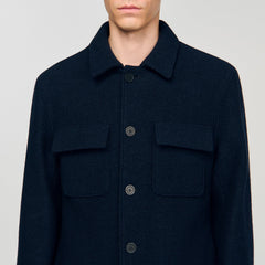 Wool overshirt Midnight Blue Sandro Men