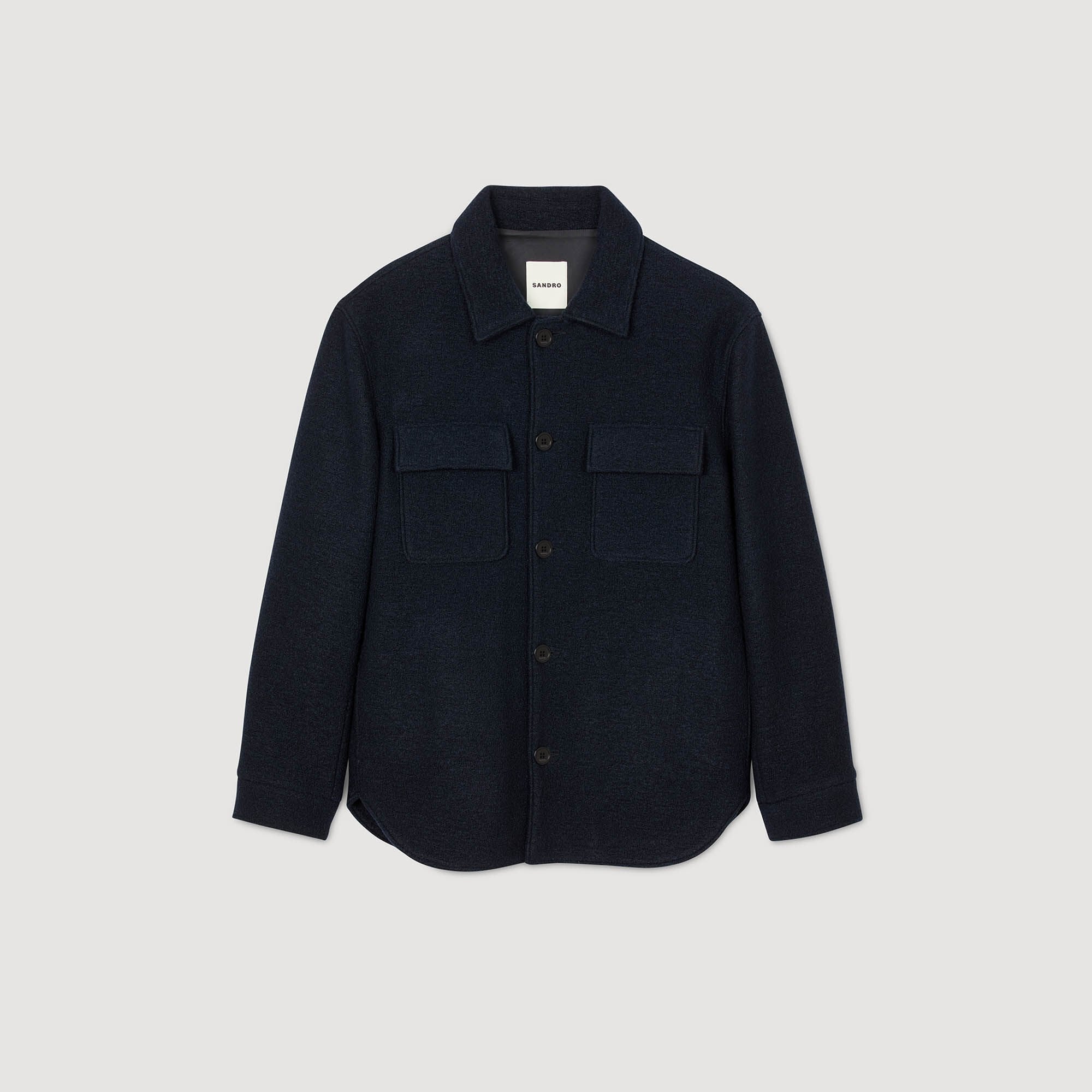 Wool overshirt Midnight Blue Sandro Men