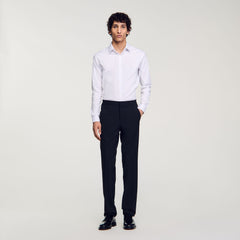 Fitted stretch cotton shirt White Sandro Men