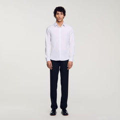 Fitted stretch cotton shirt White Sandro Men