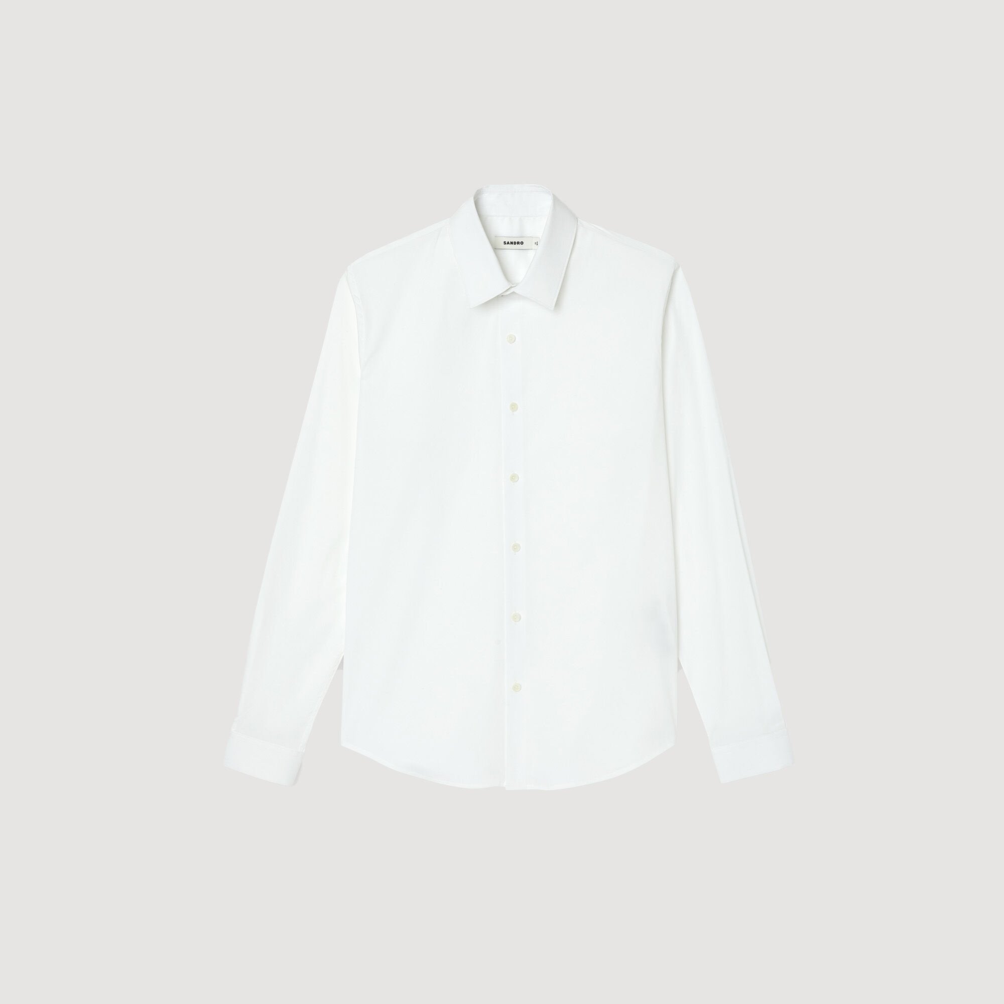 Fitted stretch cotton shirt White Sandro Men