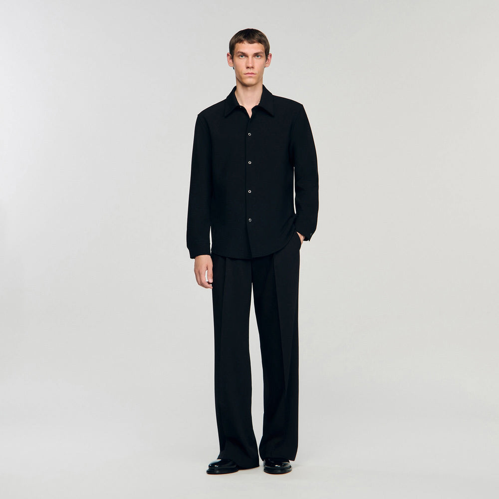 Long-sleeved jersey shirt Black Sandro Men