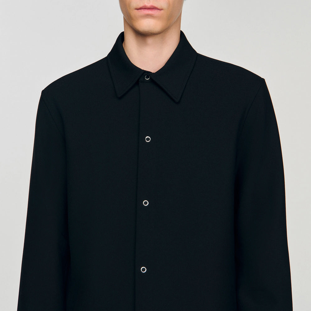 Long-sleeved jersey shirt Black Sandro Men
