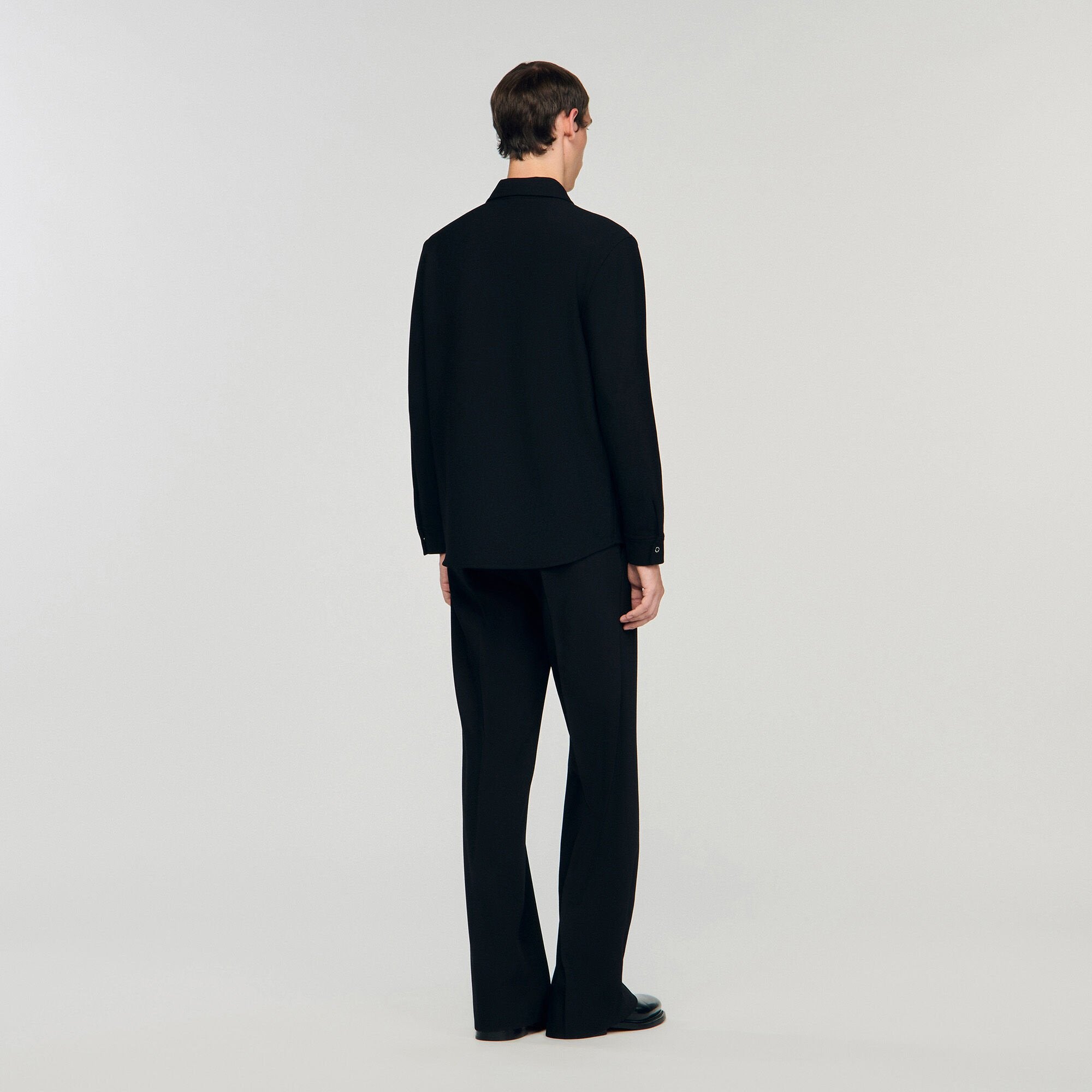 Long-sleeved jersey shirt Black Sandro Men