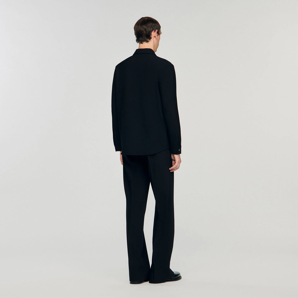 Long-sleeved jersey shirt Black Sandro Men
