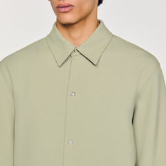 Long-sleeved jersey shirt Light Kaki. Sandro Men