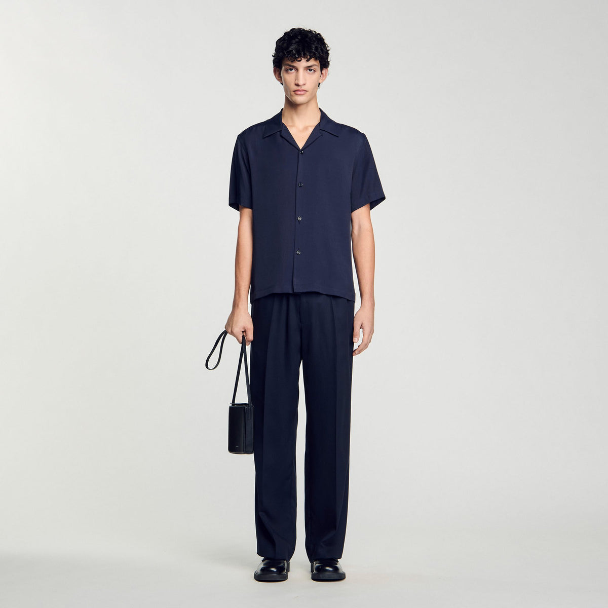 Shark collar shirt Midnight Blue Sandro Men
