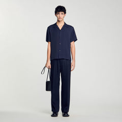 Shark collar shirt Midnight Blue Sandro Men