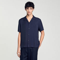 Shark collar shirt Midnight Blue Sandro Men