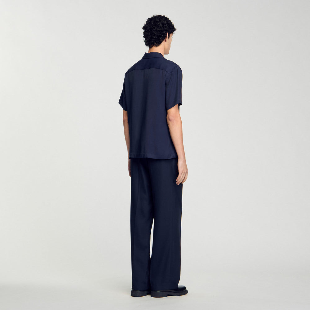 Shark collar shirt Midnight Blue Sandro Men