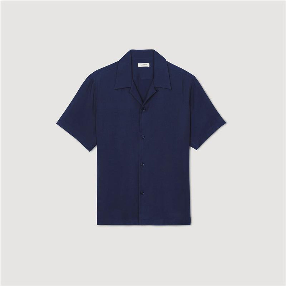 Shark collar shirt Midnight Blue Sandro Men