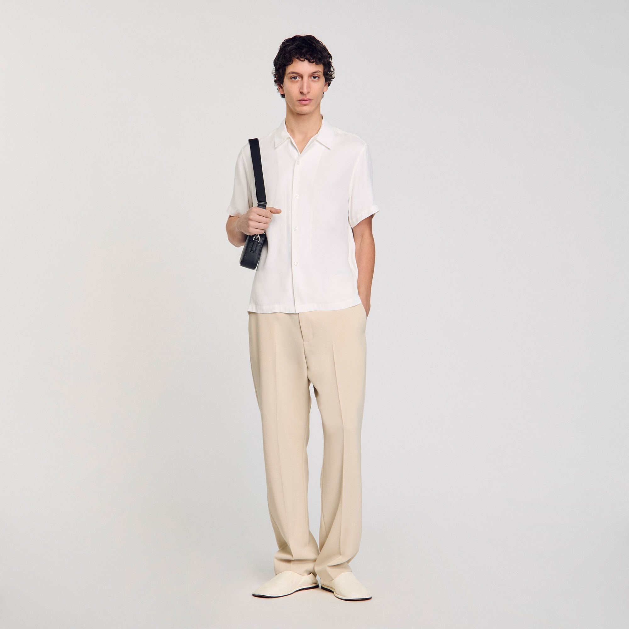 Shark collar shirt Optic White Sandro Men