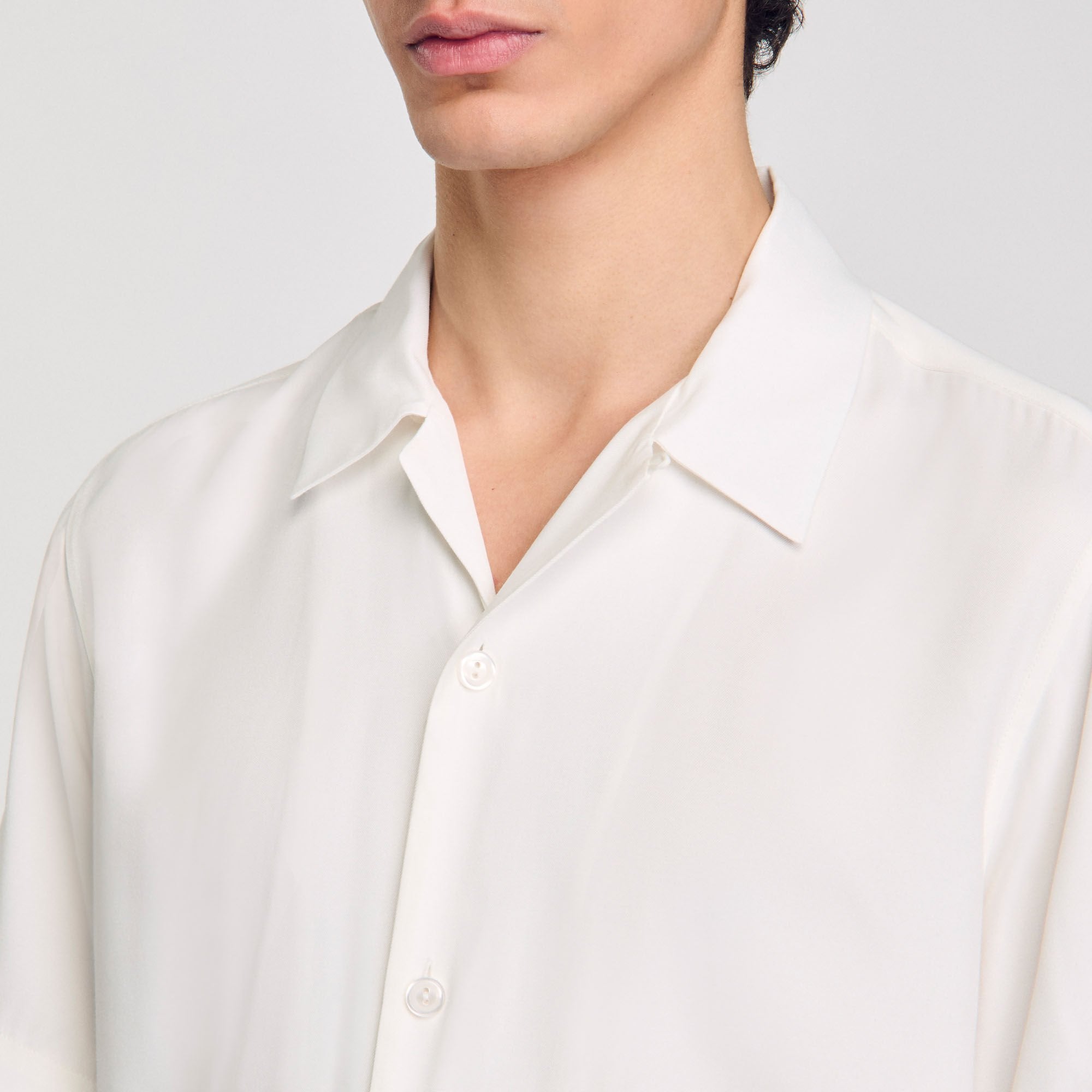 Shark collar shirt Optic White Sandro Men