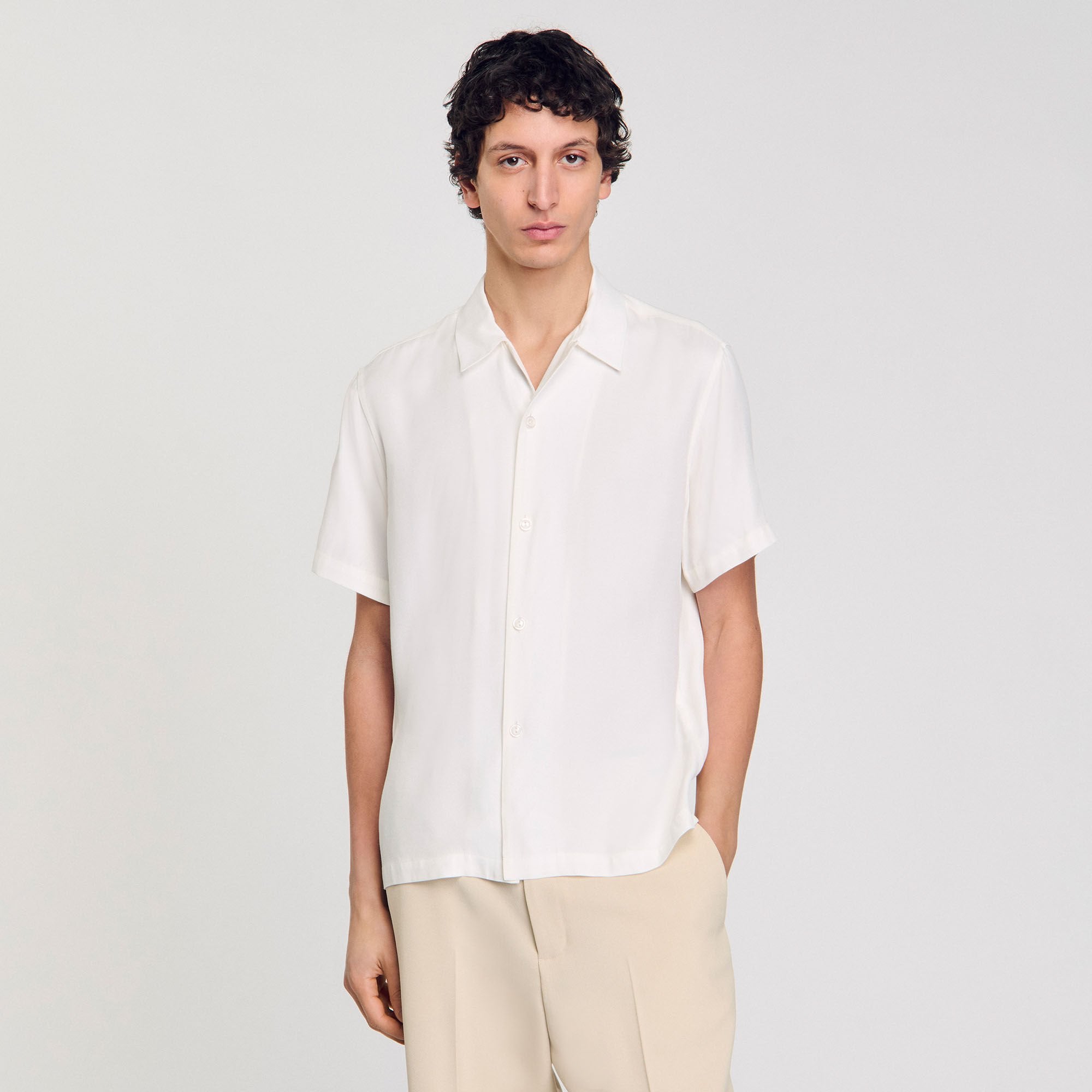 Shark collar shirt Optic White Sandro Men