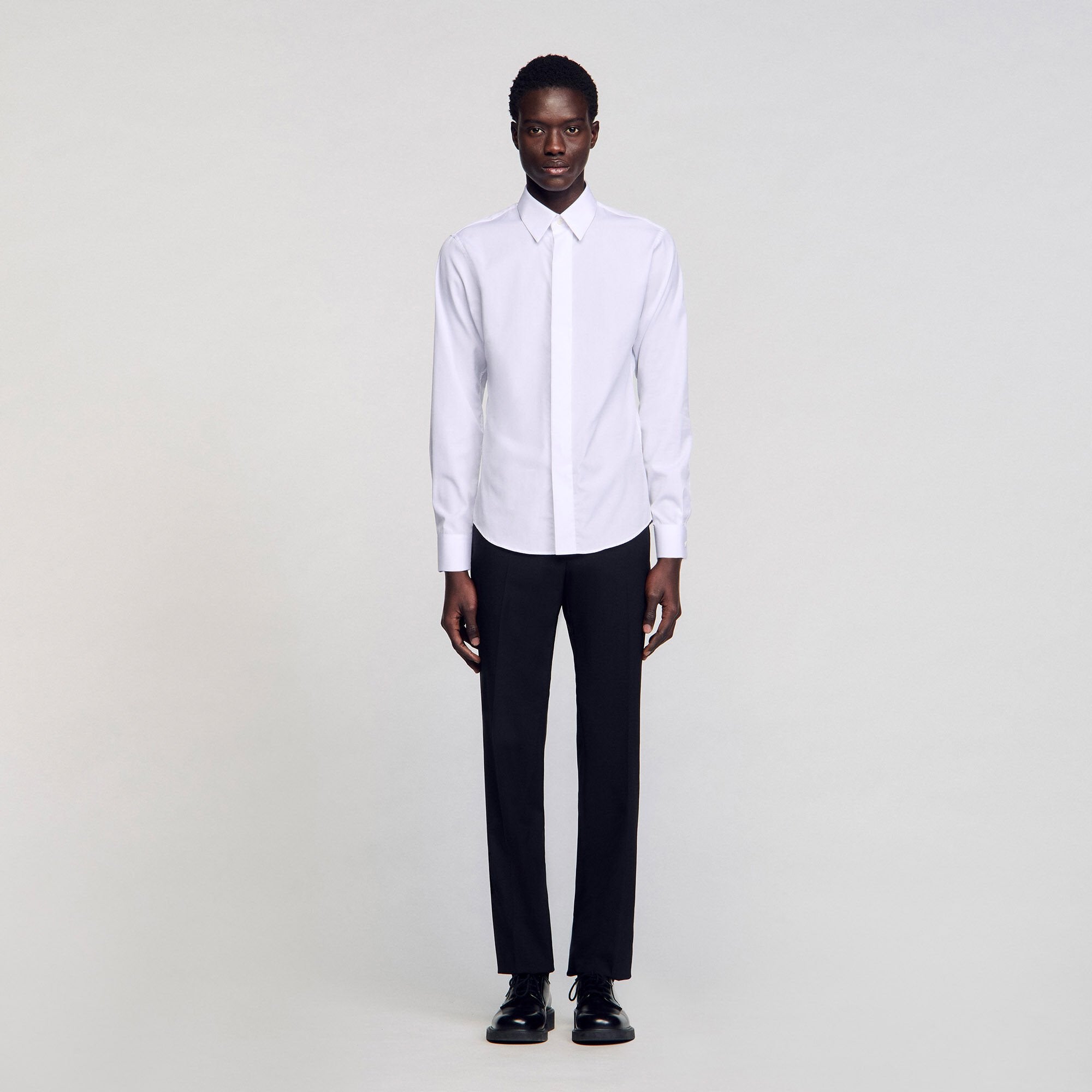 Cotton shirt White Sandro Men