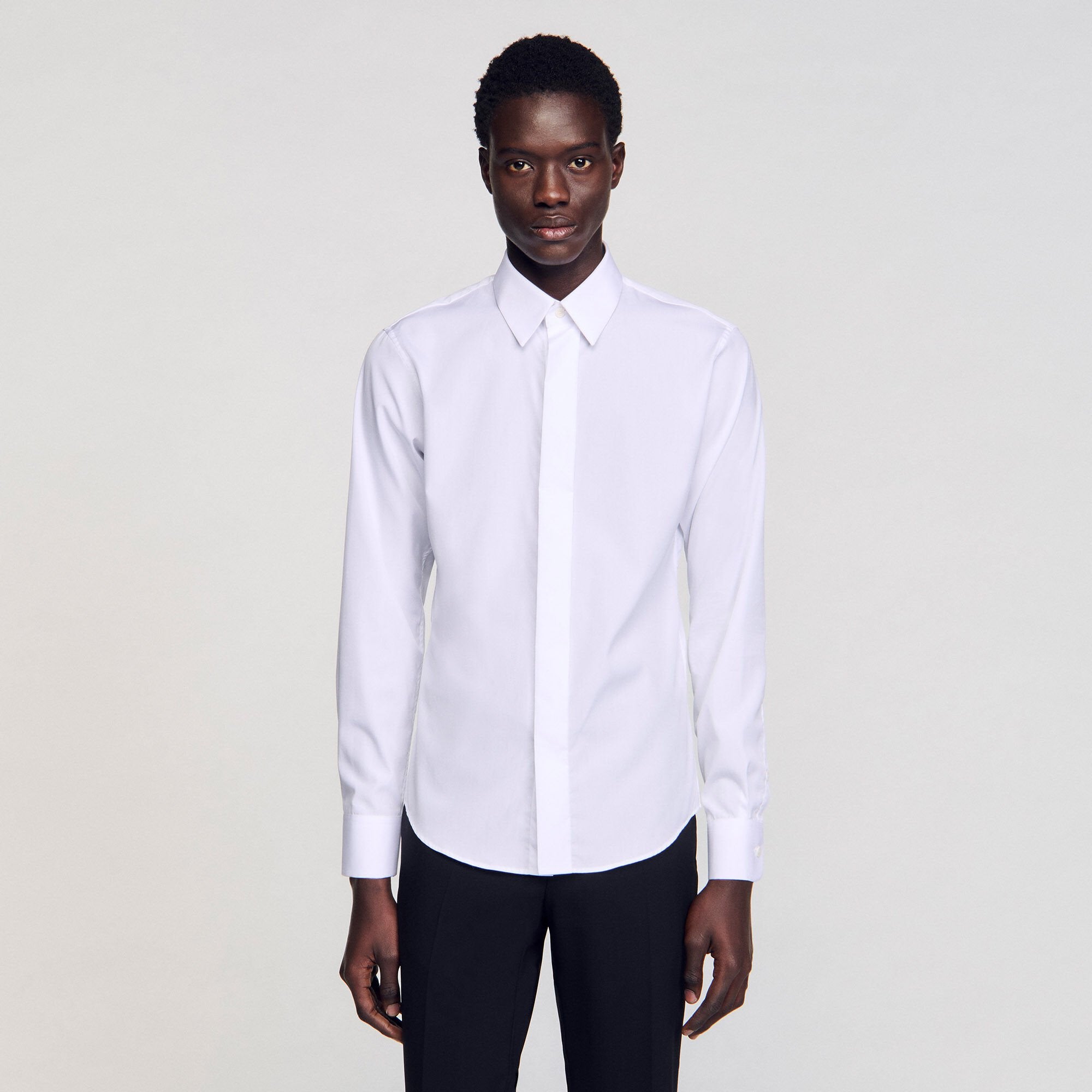 Cotton shirt White Sandro Men