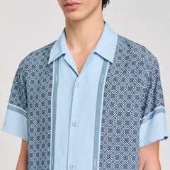 Short-sleeved patterned shirt Chambray Sandro Men