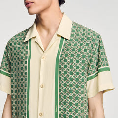 Short-sleeved patterned shirt Super Green Sandro Men