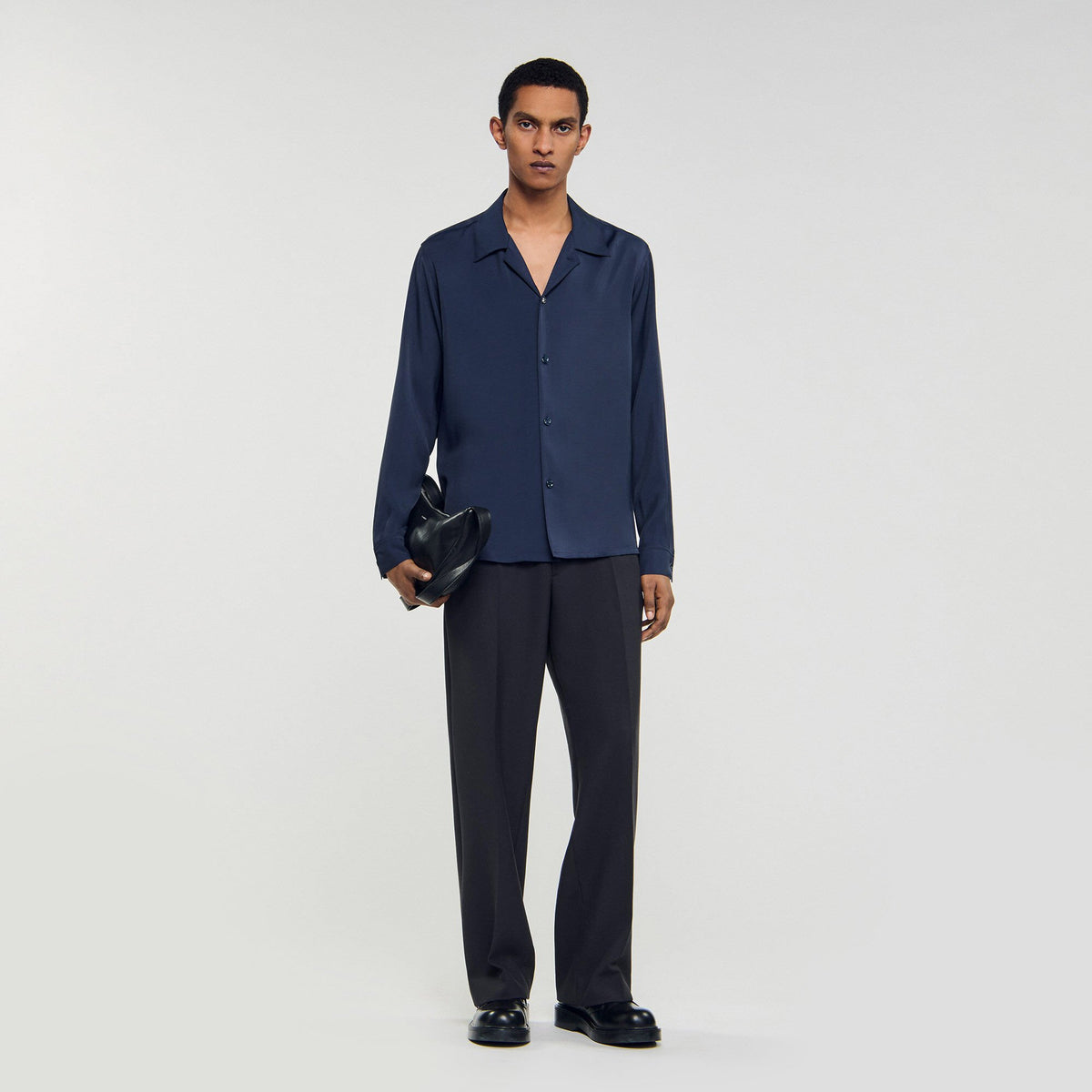Flowy shirt Navy Blue Sandro Men