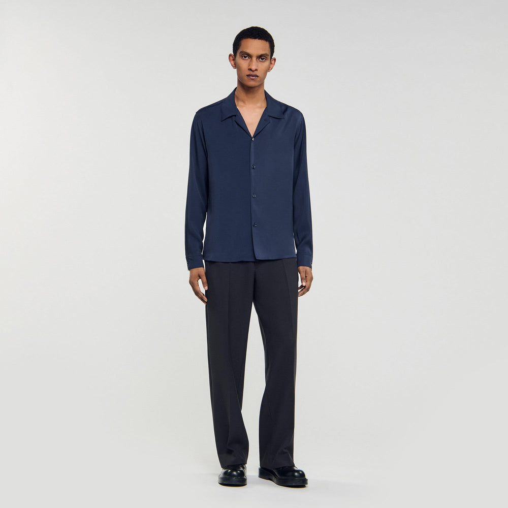 Flowy shirt Navy Blue Sandro Men