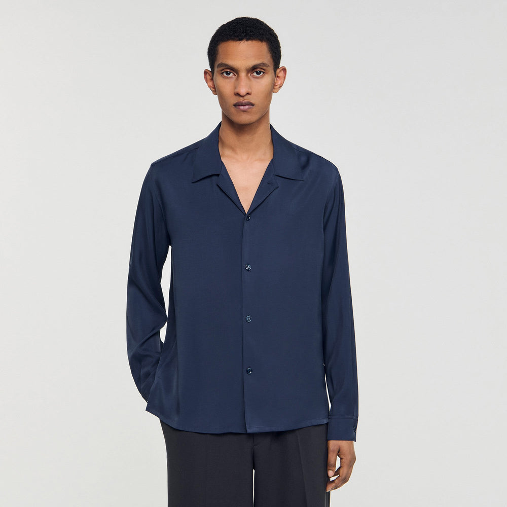 Flowy shirt Navy Blue Sandro Men