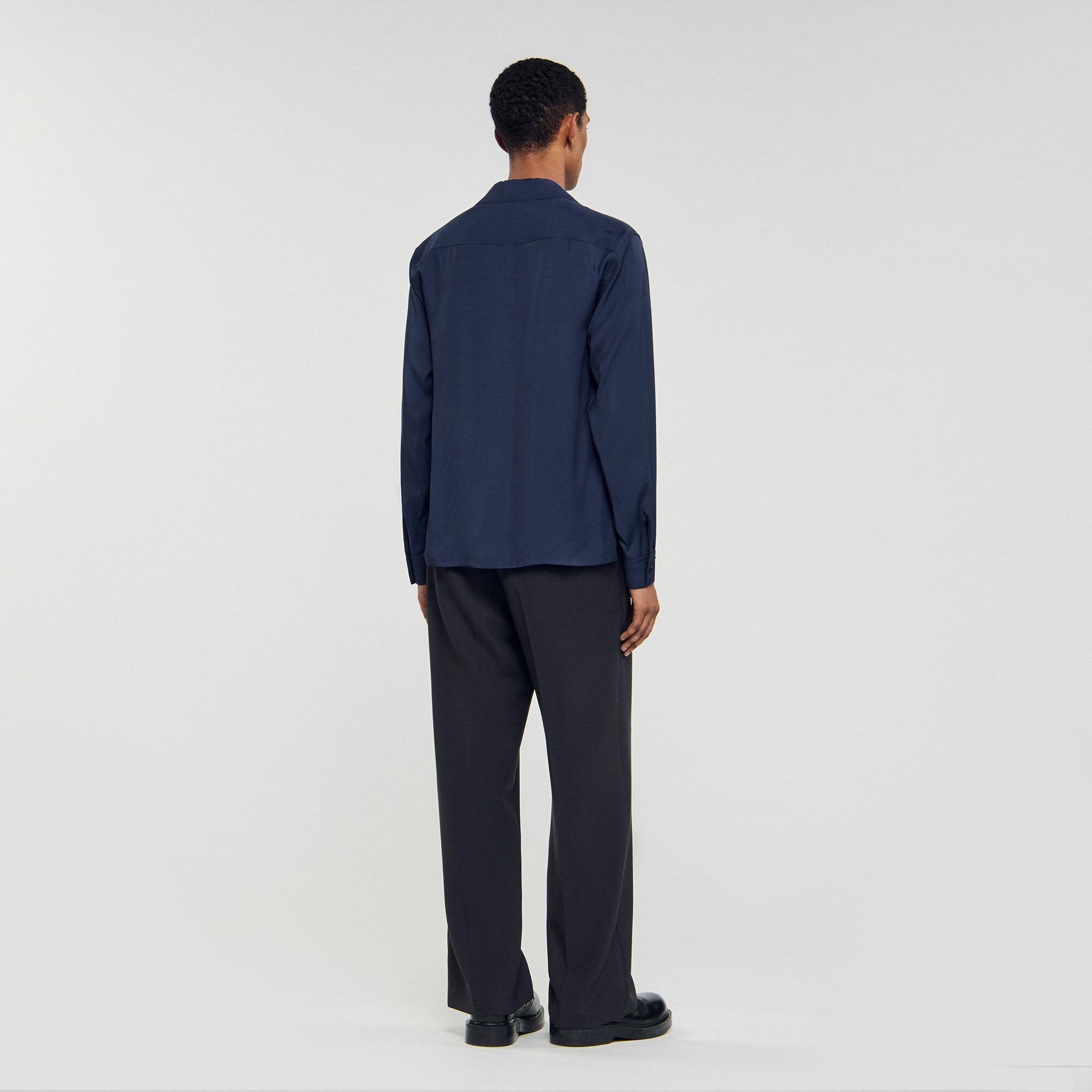 Flowy shirt Navy Blue Sandro Men