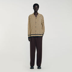 Printed loose-fit shirt Beige Sandro Men
