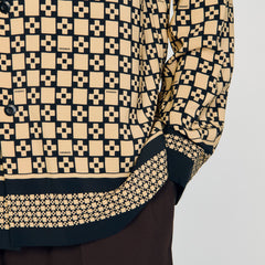 Printed loose-fit shirt Beige Sandro Men