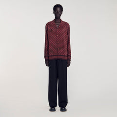 Printed loose-fit shirt Cognac Sandro Men